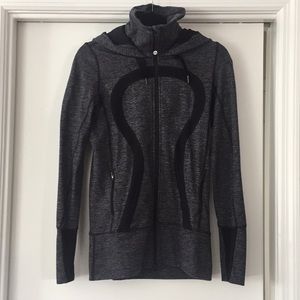 Lululemon grey/black tweed hooded jacket 4
